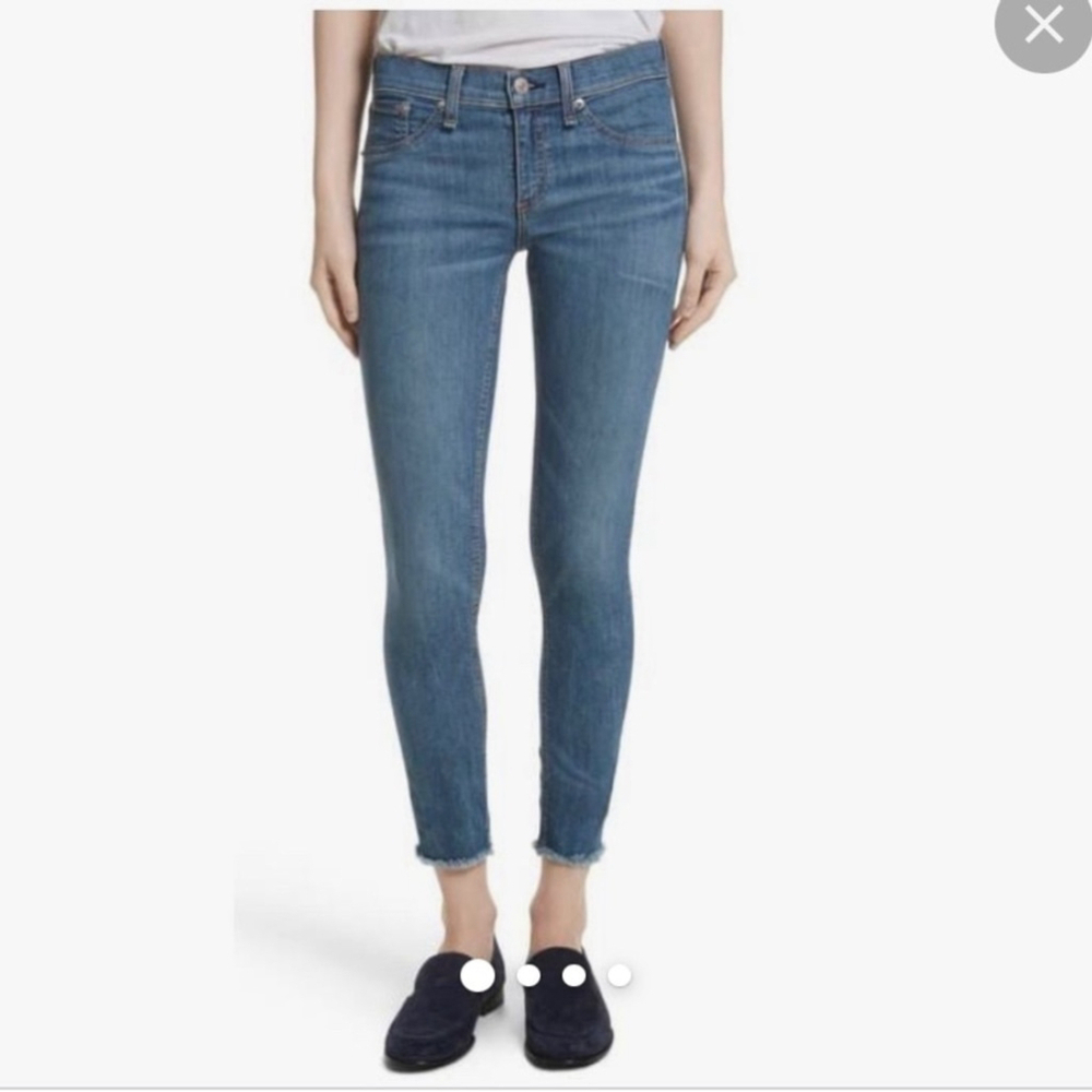 RAG & Bone Skinny Raw Hem Lucky Rouge Wash Sz 25